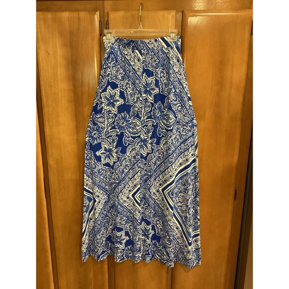 Lilly Pulitzer Marnie Maxi Skirt Blue Crush Stretchy Pull On Sz XS Chinoiserie - Picture 3 of 10